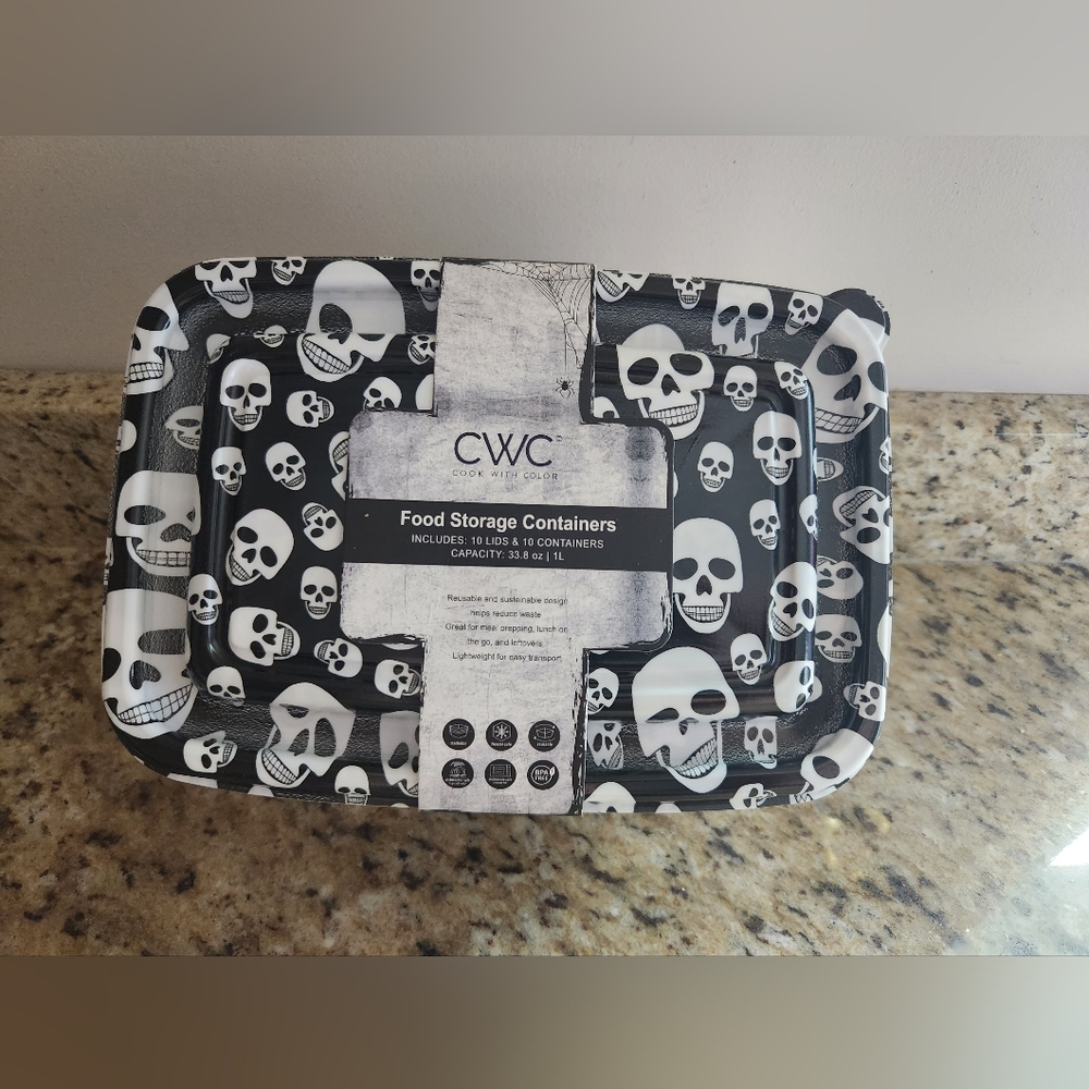Spooky Skull Lid Food Storage Set